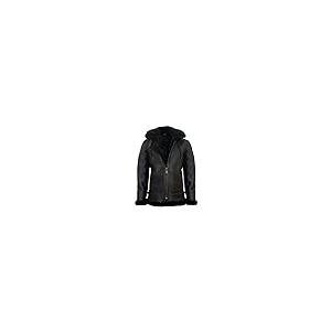 【並行輸入品】Men's Genuine Black Brown Leather Sheepskin Flying Hooded Bomberの画像