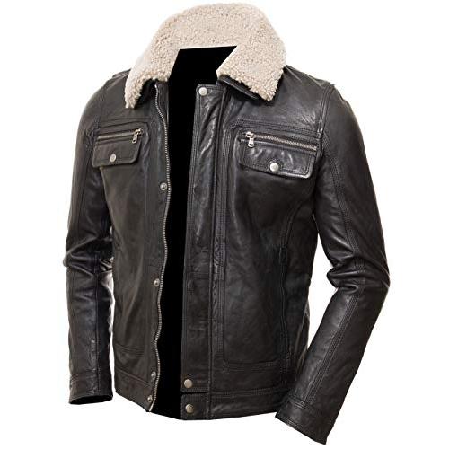 【並行輸入品】JUFAH Talento Mens Genuine Leather Jacket Removable Sherpa Sheepの画像