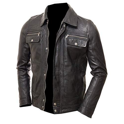 【並行輸入品】JUFAH Talento Mens Genuine Leather Jacket Removable Sherpa Sheepの画像