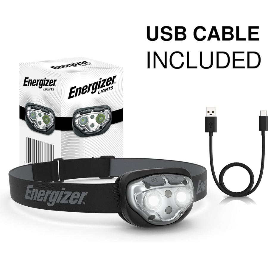 Energizer Rechargeable LED Headlamp Pro400  IPX4 Water Resistant  High-Powered Bright LED  Multiple Light Modes  Best Headlight for Camping  Runnin｜good-face｜02