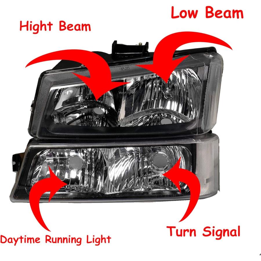 【並行輸入品】A\u0026P ヘッドライトアセンブリ 03-06 Avalanche Silverado 1500 1500HD 2500 2500HD 35の画像