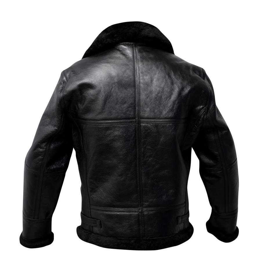 【並行輸入品】Mens B3 Leather Bomber Jacket | Real Shearling Bomber Jacket Menの画像