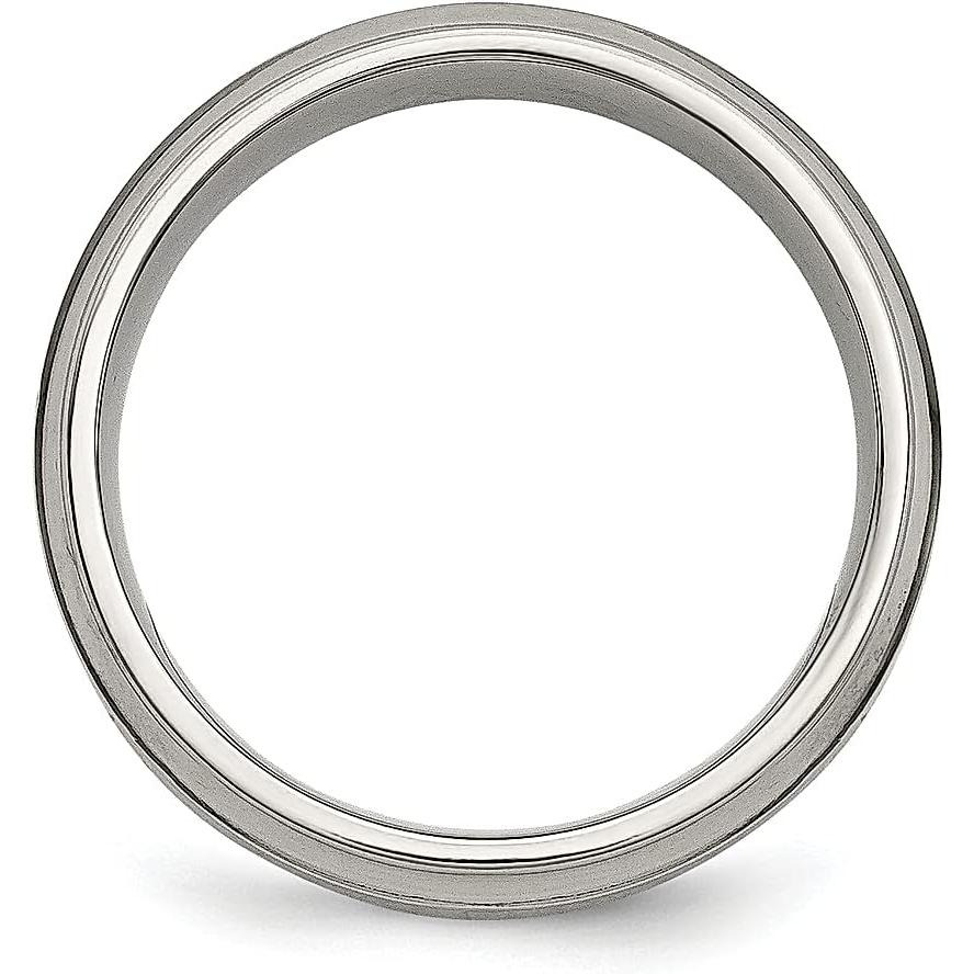 【並行輸入品】ICE CARATS Titanium 1/5 Carat Diamond Ridged Edge 7mm Wedding Band Rの画像