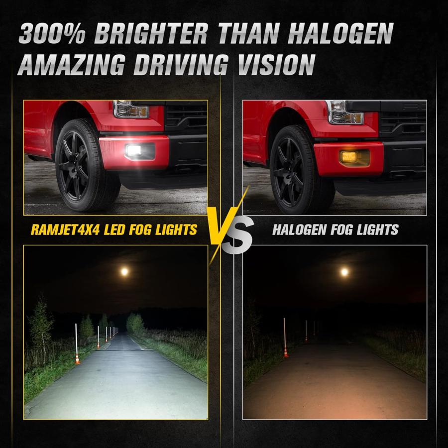 【並行輸入品】LED フォグライト 2015-2019 F150 4インチアセンブリキット 36W 防水バンパーランプ ブラック 1ペア　_1