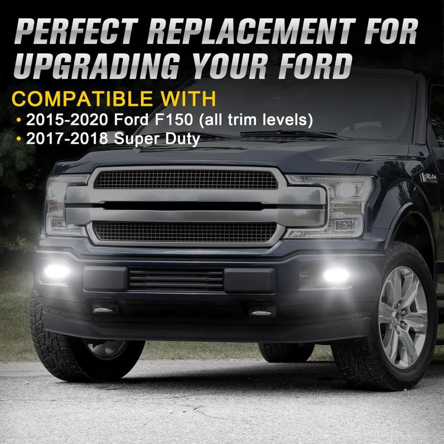 【並行輸入品】LED フォグライト 2015-2019 F150 4インチアセンブリキット 36W 防水バンパーランプ ブラック 1ペア　_6