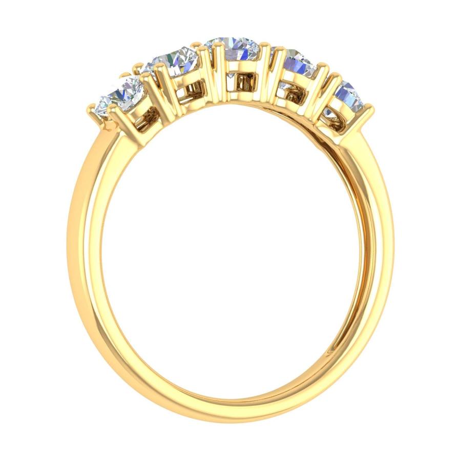 【並行輸入品】1カラット 5ストーン ダイヤモンド 結婚指輪 14Kゴールド   IGI認定, 金属 金属。 ストーン, ダイヤモンド FINEの画像