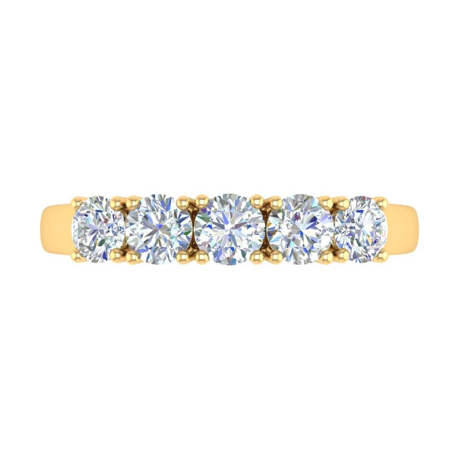 【並行輸入品】1カラット 5ストーン ダイヤモンド 結婚指輪 14Kゴールド   IGI認定, 金属 金属。 ストーン, ダイヤモンド FINEの画像