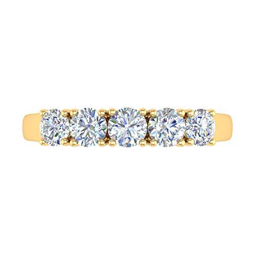 【並行輸入品】1カラット 5ストーン ダイヤモンド 結婚指輪 14Kゴールド   IGI認定, 金属 金属。 ストーン, ダイヤモンド FINEの画像