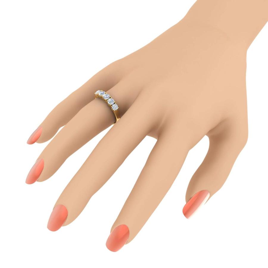 【並行輸入品】1カラット 5ストーン ダイヤモンド 結婚指輪 14Kゴールド   IGI認定, 金属 金属。 ストーン, ダイヤモンド FINEの画像