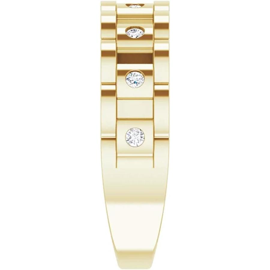 【並行輸入品】1/4カラット メンズ ダイヤモンド 結婚指輪 イエローゴールド チェーンリンクバンド  10Kイエローゴールド。  ダイヤモンドの画像