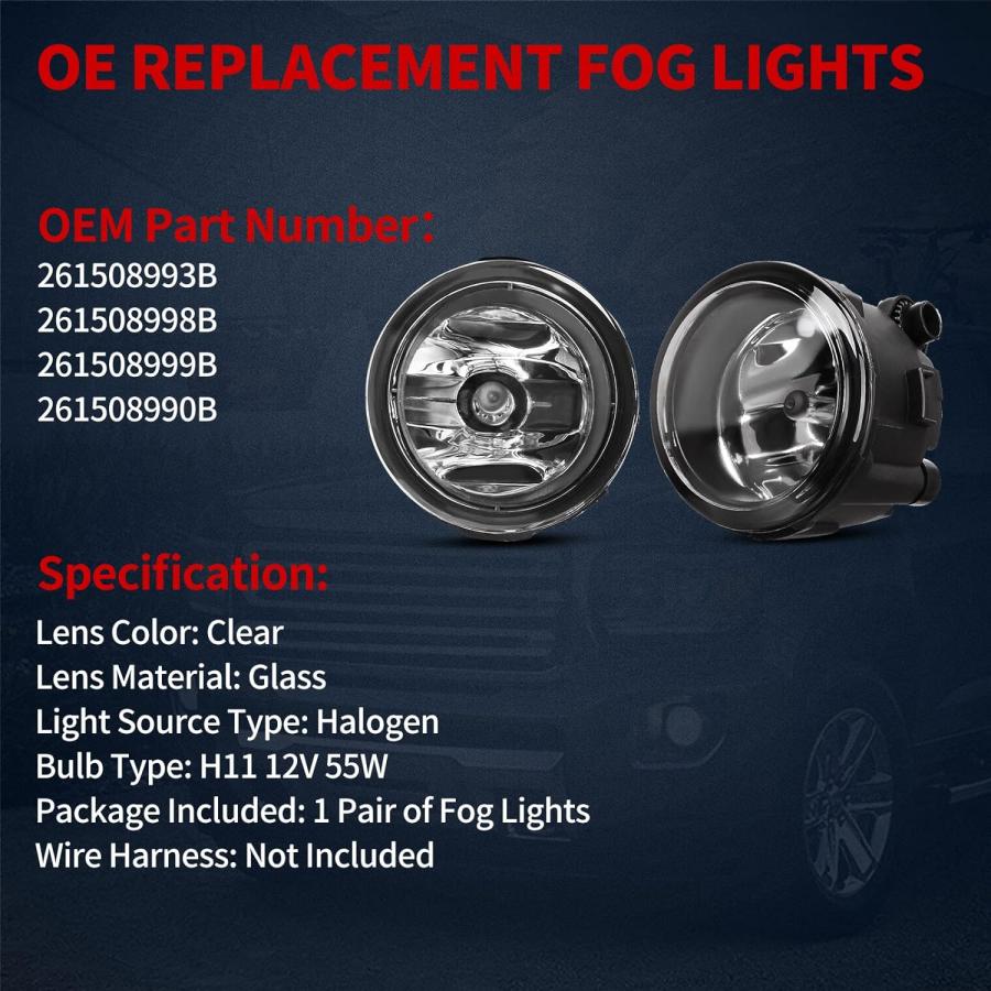 【並行輸入品】YITAMOTOR Fog Lights Compatible with 2011 2012 2013 Rogue 2014-2015の画像