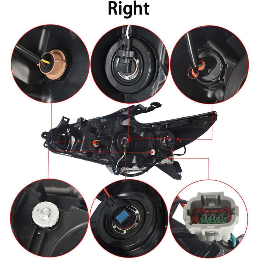 【並行輸入品】LABLT ヘッドライトアセンブリ ハロゲンヘッドライト ブラックベゼル付き 交換用 日産アルティマ クロームスタイル 左右ペア　_3