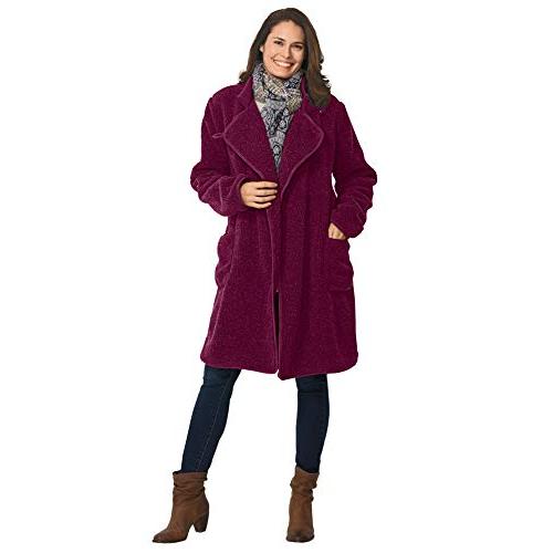 【並行輸入品】Woman Within Women's Plus Size Rib Knit Collar Berber Jacket   1の画像