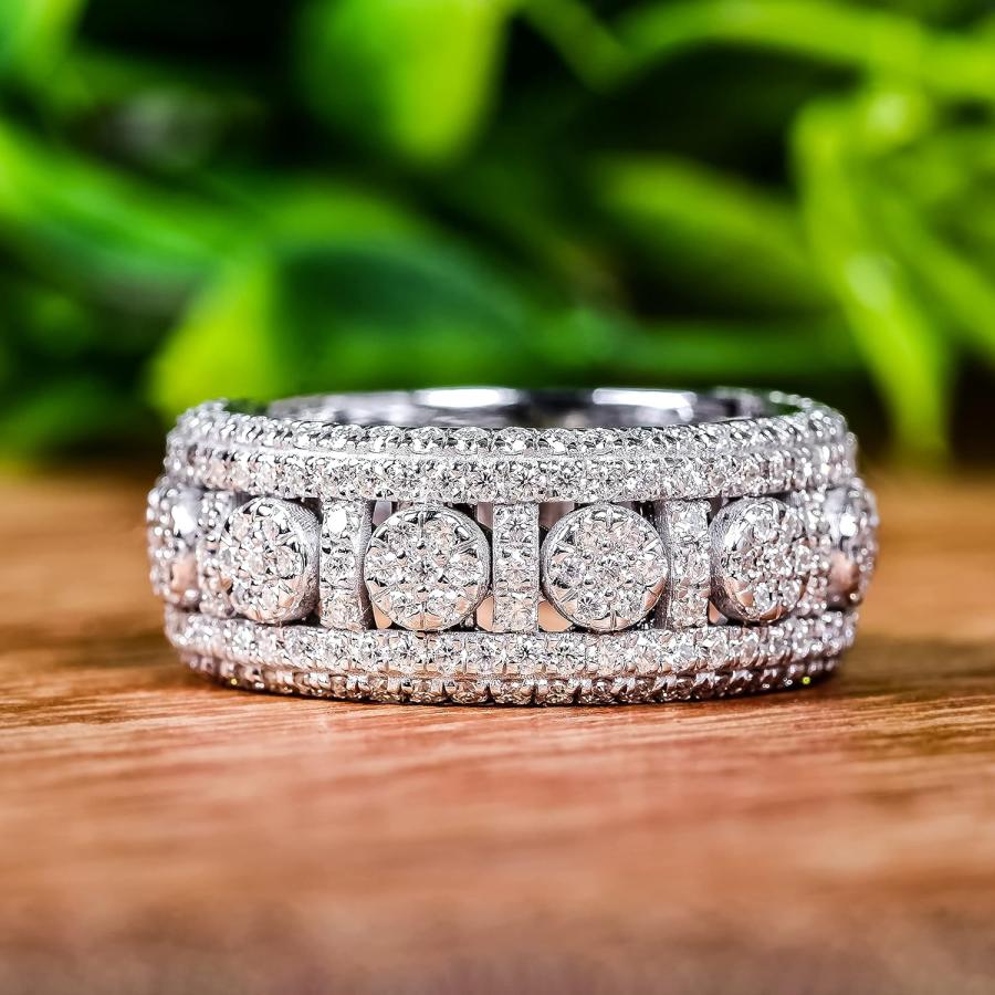 【並行輸入品】2.5 Carat Mens Rings 14k Gold Unique Mens Moissanite Diamond Weddingの画像