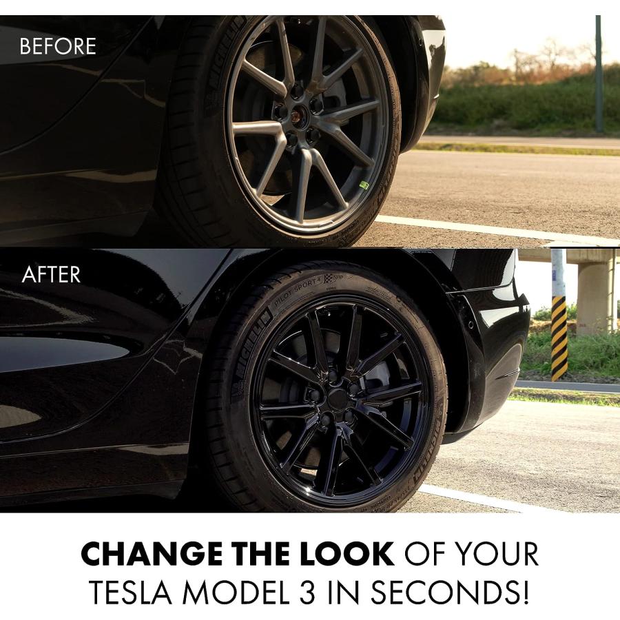【並行輸入品】Mayde 18-Inch Hub Caps fits 2017-2022 Tesla Model 3  Replacement Wheの画像