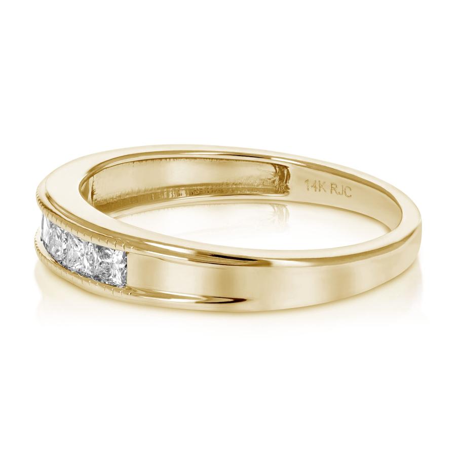 【並行輸入品】Vir Jewels 1/2 cttw ダイヤモンド 結婚指輪 女性用 プリンセス ダイヤモンド 結婚指輪 14K イエローゴールの画像