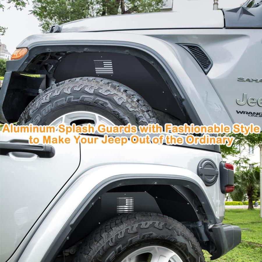 【並行輸入品】Sunluway アルミフロント\u0026リアインナーフェンダーライナー 2018-2020 Jeep Wrangler JL JLU 軽量デザの画像
