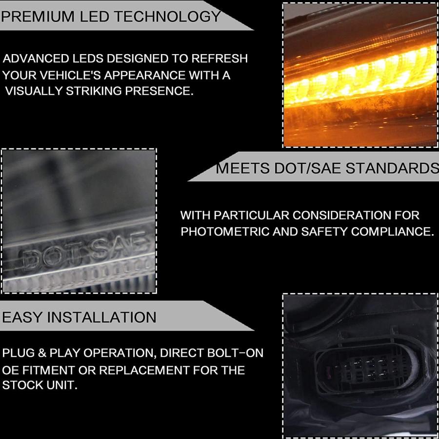【並行輸入品】VLAND Headlight Assembly Fit for Ford Focus 2015 2016 2017 2018 LEDの画像