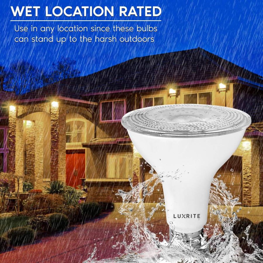 LUXRITE 4 Pack LED PAR30 Flood Light Bulb  75W Equivalent  3000K Soft White  850 Lumens  11W Dimmable  Indoor Outdoor Spotlight Bulb  Wet Rated  E2｜good-face｜02