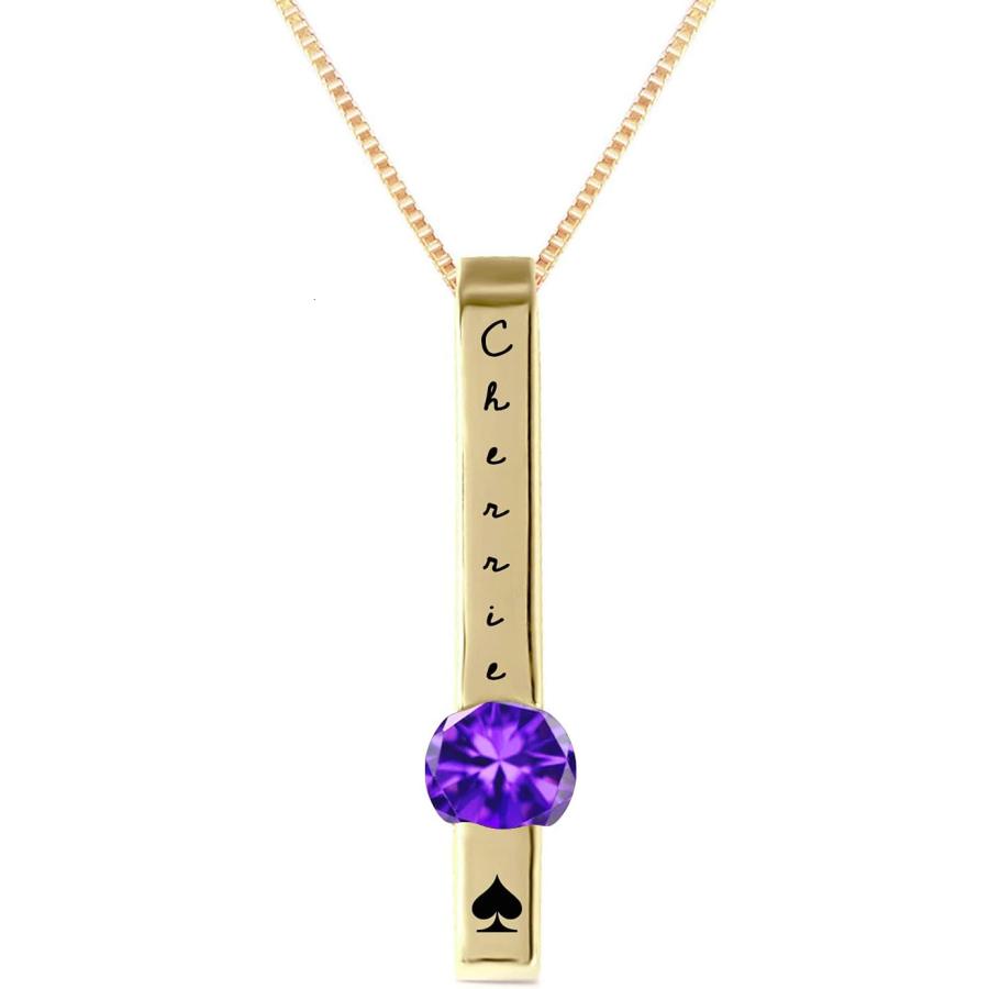 【並行輸入品】Galaxy Gold GG Custom Name Gold Bar Vertical Solid 14k Gold Personalの画像