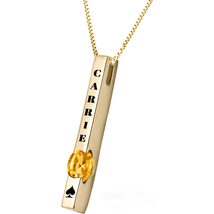 【並行輸入品】Galaxy Gold GG Custom Name Gold Bar Vertical Solid 14k Gold Personalの画像