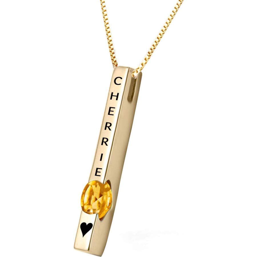【並行輸入品】Galaxy Gold GG Custom Name Gold Bar Vertical Solid 14k Gold Personalの画像