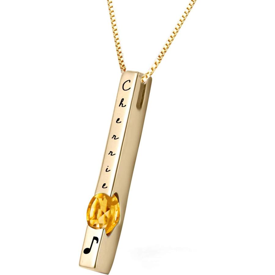 【並行輸入品】Galaxy Gold GG Custom Name Gold Bar Vertical Solid 14k Gold Personalの画像