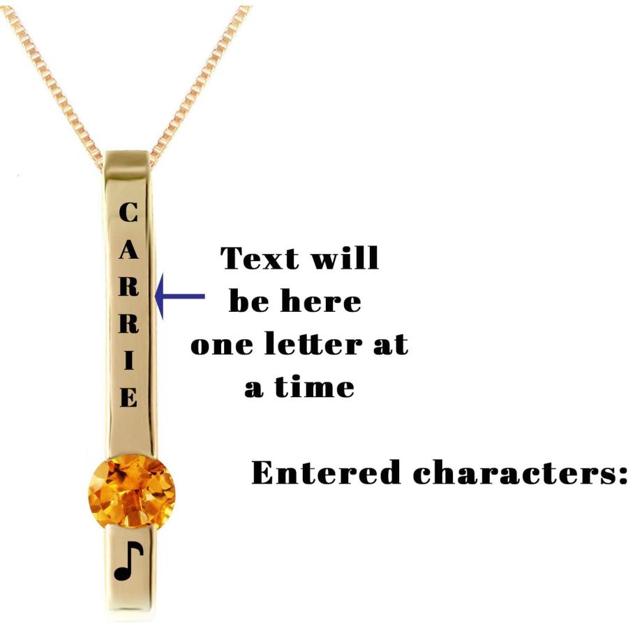 【並行輸入品】Galaxy Gold GG Custom Name Gold Bar Vertical Solid 14k Gold Personalの画像