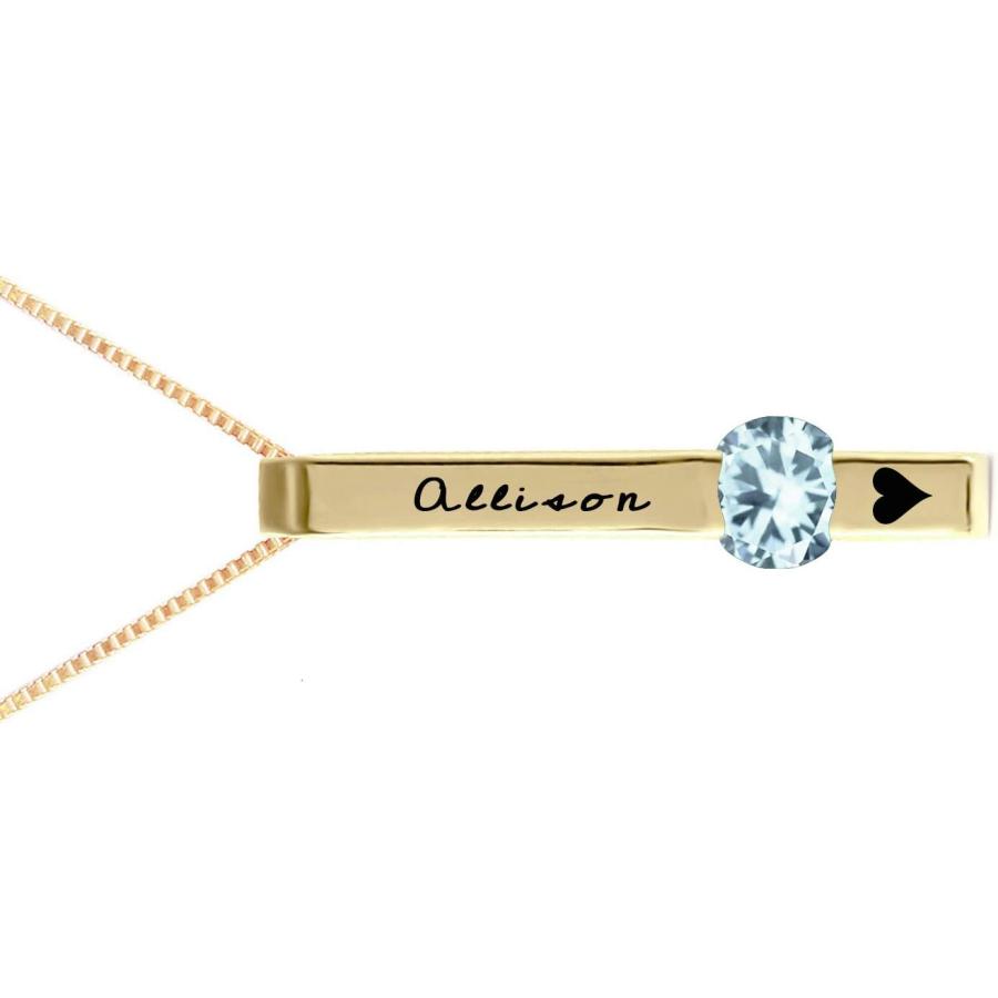 【並行輸入品】Galaxy Gold GG Custom Name Gold Bar Vertical Solid 14k Gold Personalの画像