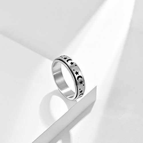 【並行輸入品】COLORFUL BLING 回転可能 月 星 太陽 高品質 ステンレススチール チューニング 回転リング ボーホー ジュエリー_7