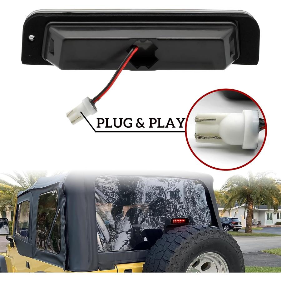 【並行輸入品】LED 第3 3 ブレーキライト ラングラー TJ 97-06用 Kewisauto クリアセンターハイマウントストップライト ジープ_4