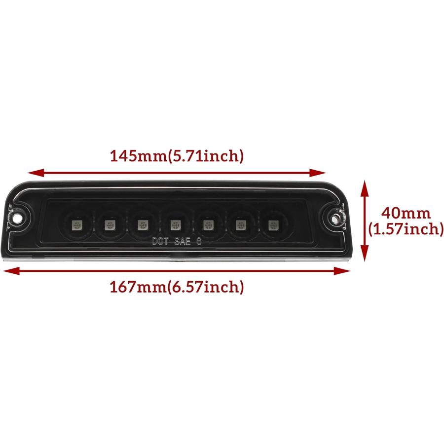 【並行輸入品】LED 第3 3 ブレーキライト ラングラー TJ 97-06用 Kewisauto クリアセンターハイマウントストップライト ジープ_6