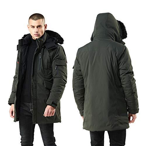 WEEN CHARM Men's Warm Parka Jacket Anorak Jacket Army Green Wint 並行輸入品｜good-face｜05