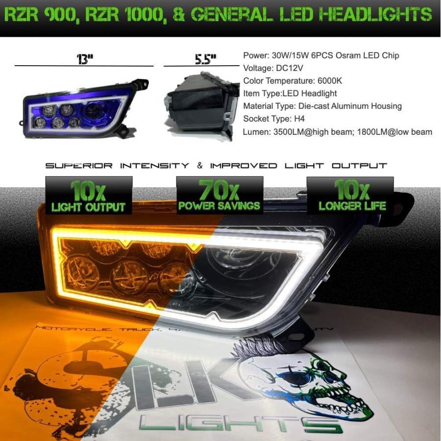 【並行輸入品】SLK-Lights PREMIUM BLUE Razor RZR LED Headlight Turn signal kit Stre_1