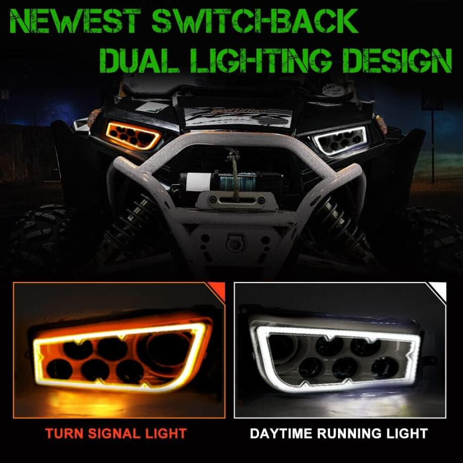 【並行輸入品】SLK-Lights PREMIUM BLUE Razor RZR LED Headlight Turn signal kit Stre_3