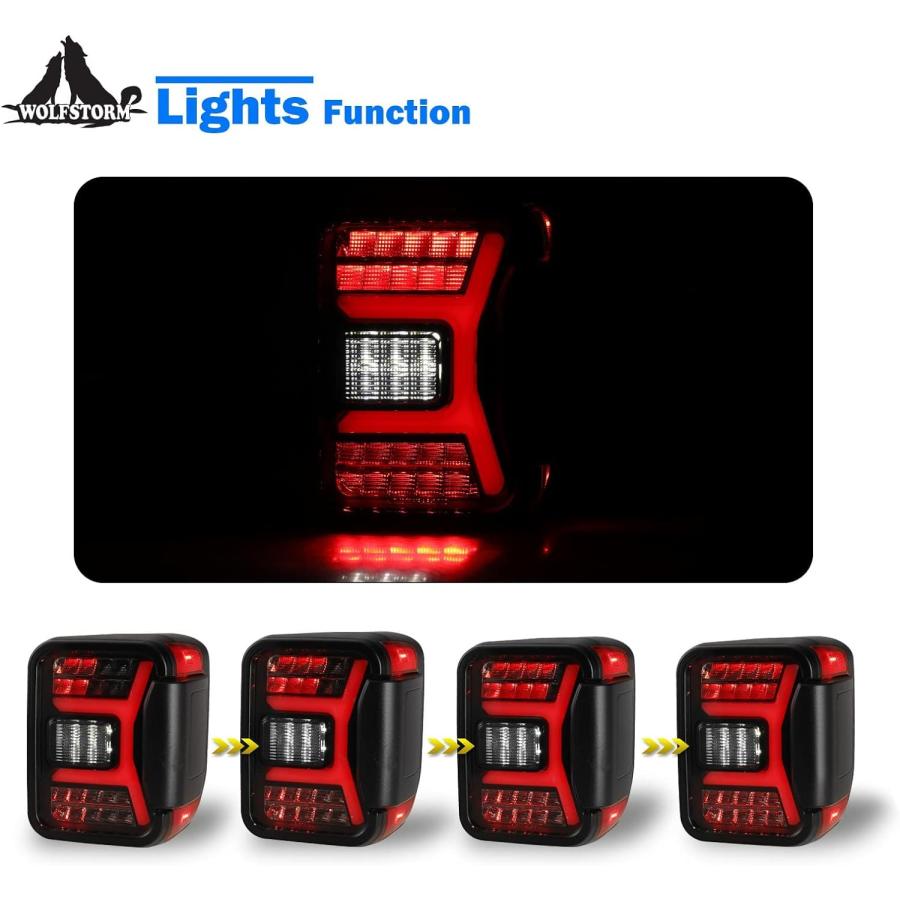 【並行輸入品】WOLFSTORM スモークLEDテールライト 2019-2023 Jeep Gladiator JTアクセサリー / 3D DRL/ダの画像