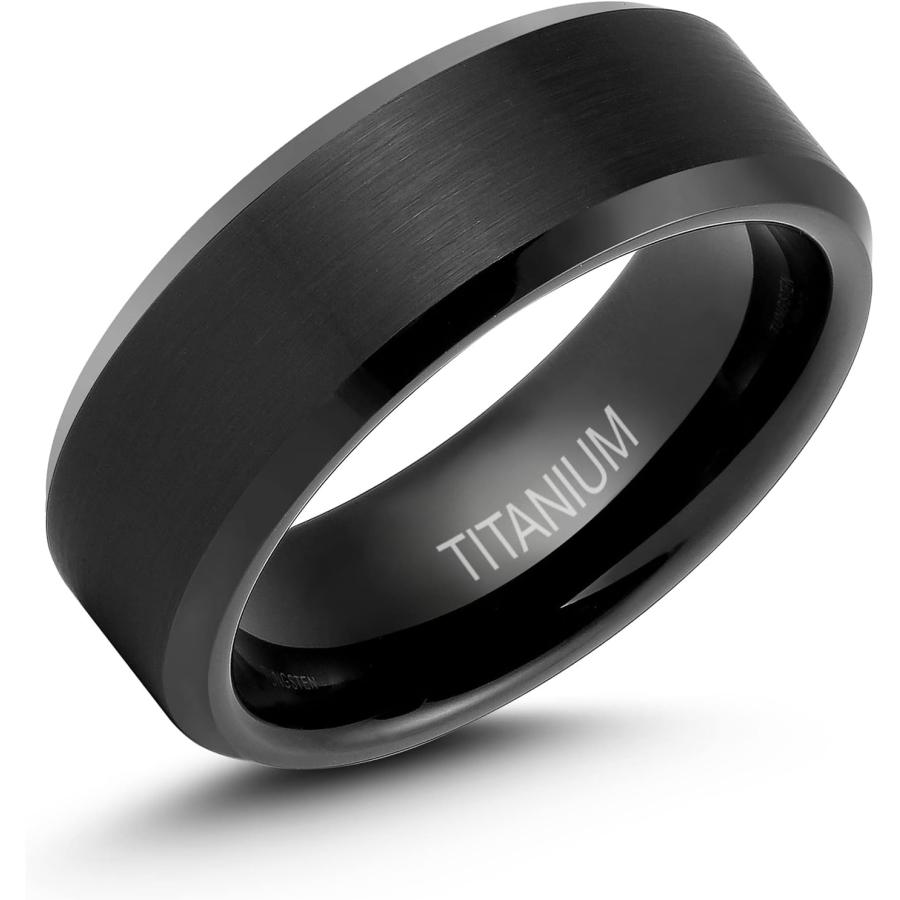 並行輸入品】LerchPhi メンズ リング チタン 結婚指輪 8mm ブラック