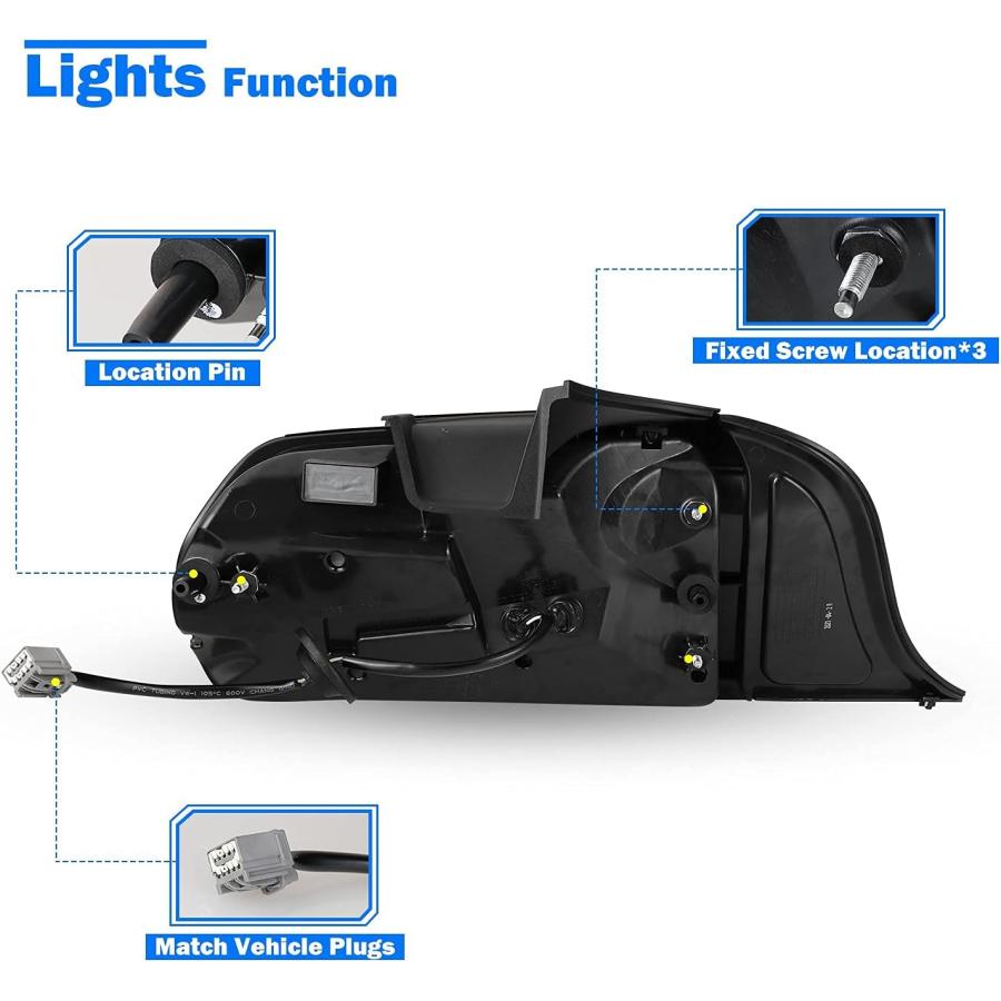 【並行輸入品】WOLFSTORM LEDテールライトアセンブリ 2015-2020 フォード マスタング テールライト 交換用 ダイナミックランニングの画像