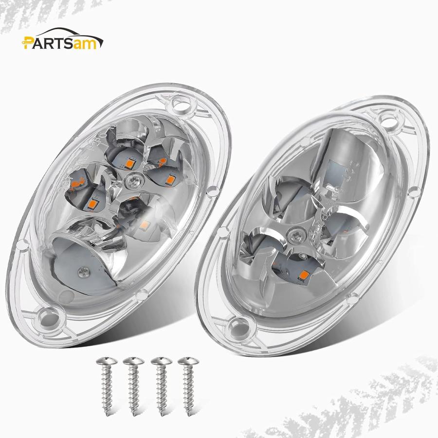 【並行輸入品】Partsam 2個 Freightliner Cascadia アンバー LED サイドマーカー ウィンカーライト 5-2835-SM_1