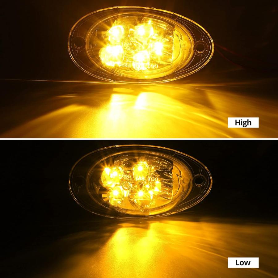 【並行輸入品】Partsam 2個 Freightliner Cascadia アンバー LED サイドマーカー ウィンカーライト 5-2835-SM_2