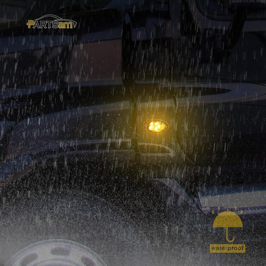 【並行輸入品】Partsam 2個 Freightliner Cascadia アンバー LED サイドマーカー ウィンカーライト 5-2835-SM_5