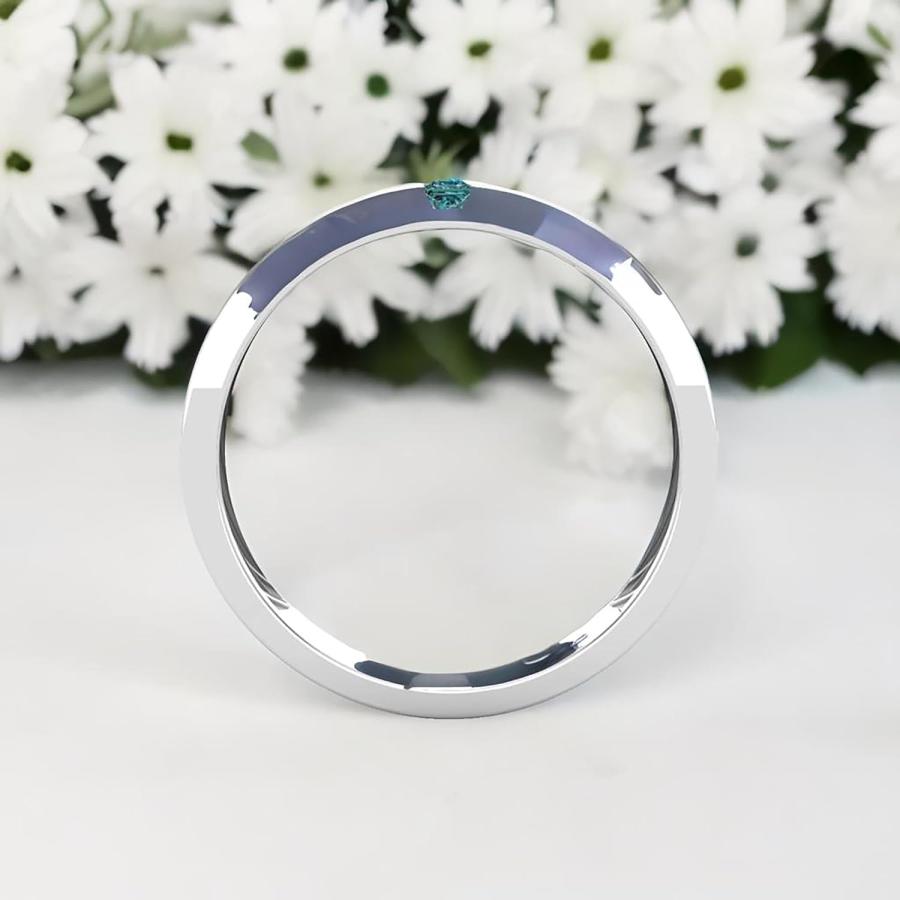 【並行輸入品】Dazzlingrock Collection 結婚指輪 2mm プリンセスジェムストーンまたはダイヤモンド プレーンライン 2ストーンの画像