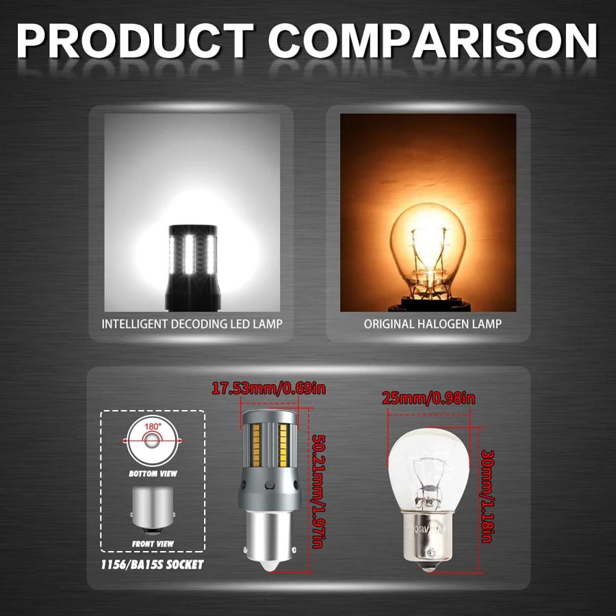 【並行輸入品】TUINCYN Newest 1156 LED Bulb White 6500K Super Bright No Hyper Flashの画像