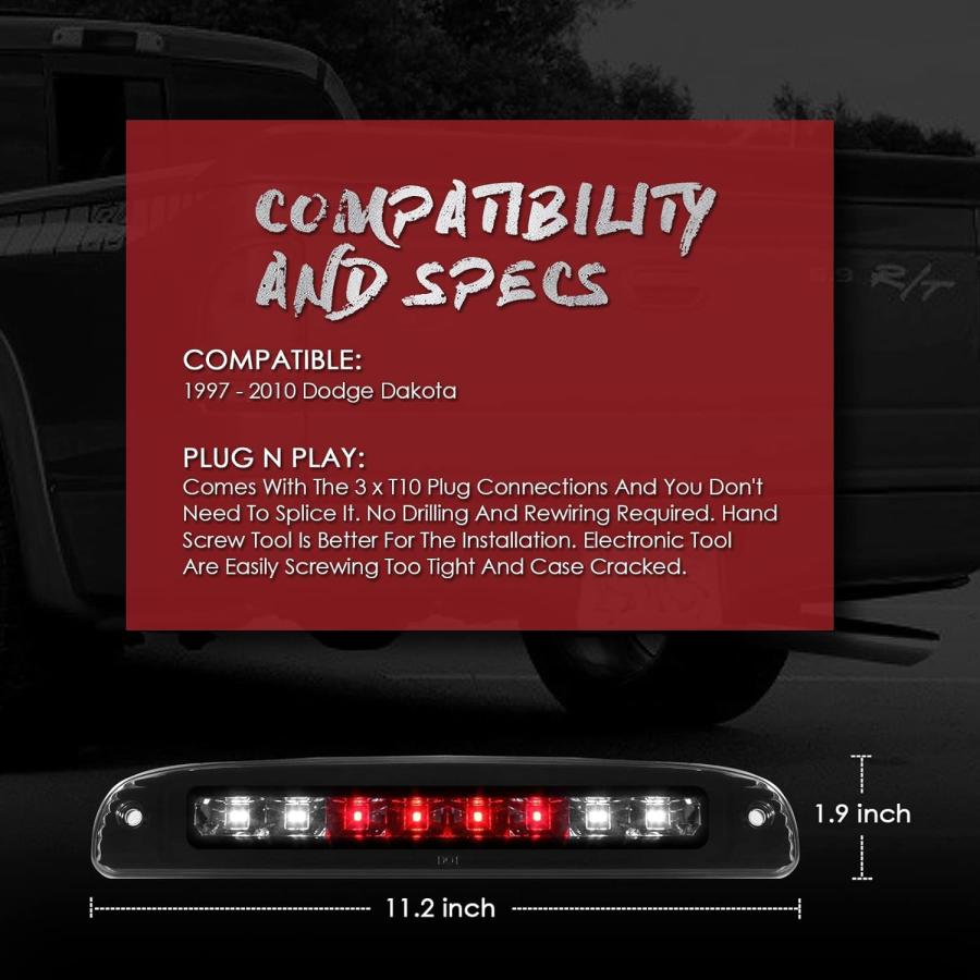 【並行輸入品】ハイマウント 3rdストップブレーキライト 1997-2010 Dodge Dakota Third Center Cargo リバースの画像