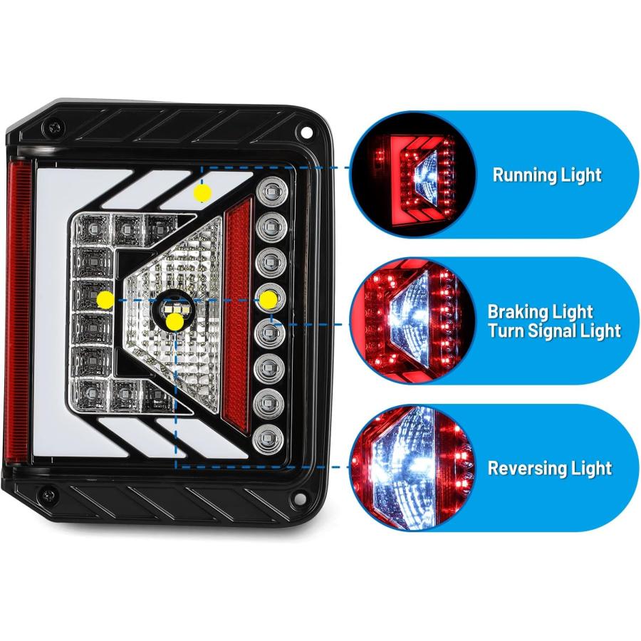 【並行輸入品】AUTOWIKI テールライト LED ジープ ラングラー JK JKU 2007-2018 リアランプ テールライト ドライバー 助手の画像