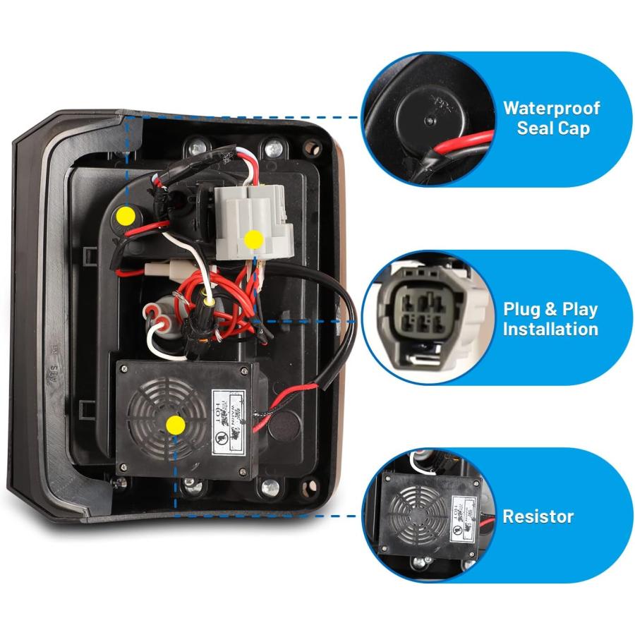 【並行輸入品】AUTOWIKI テールライト LED ジープ ラングラー JK JKU 2007-2018 リアランプ テールライト ドライバー 助手の画像
