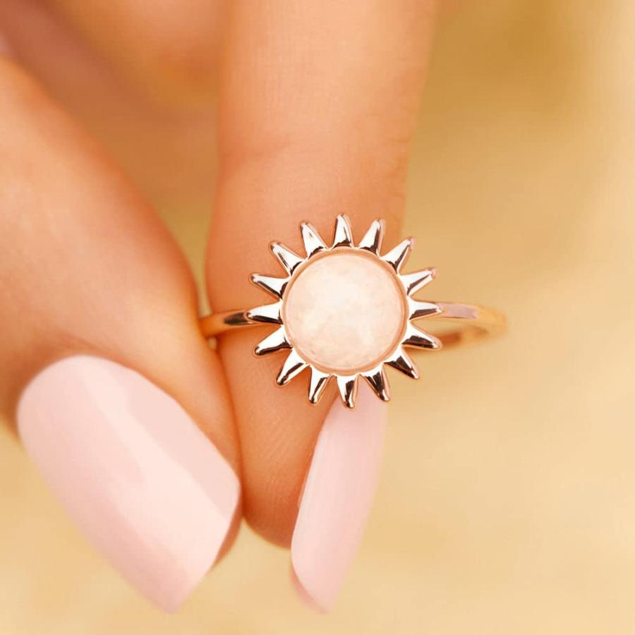 Pura Vida Rose Gold Plated Sunshine Ring w/Moonstone   Brass Bas 並行輸入品｜good-face｜04