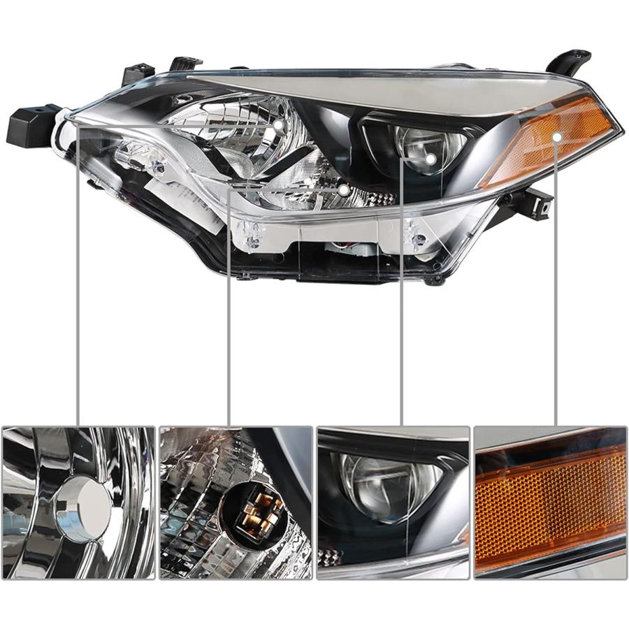 【並行輸入品】munirater 8115002E60 ブラック 左フロントヘッドライトライトランプ LED内蔵 交換用 2014 2015 2016の画像