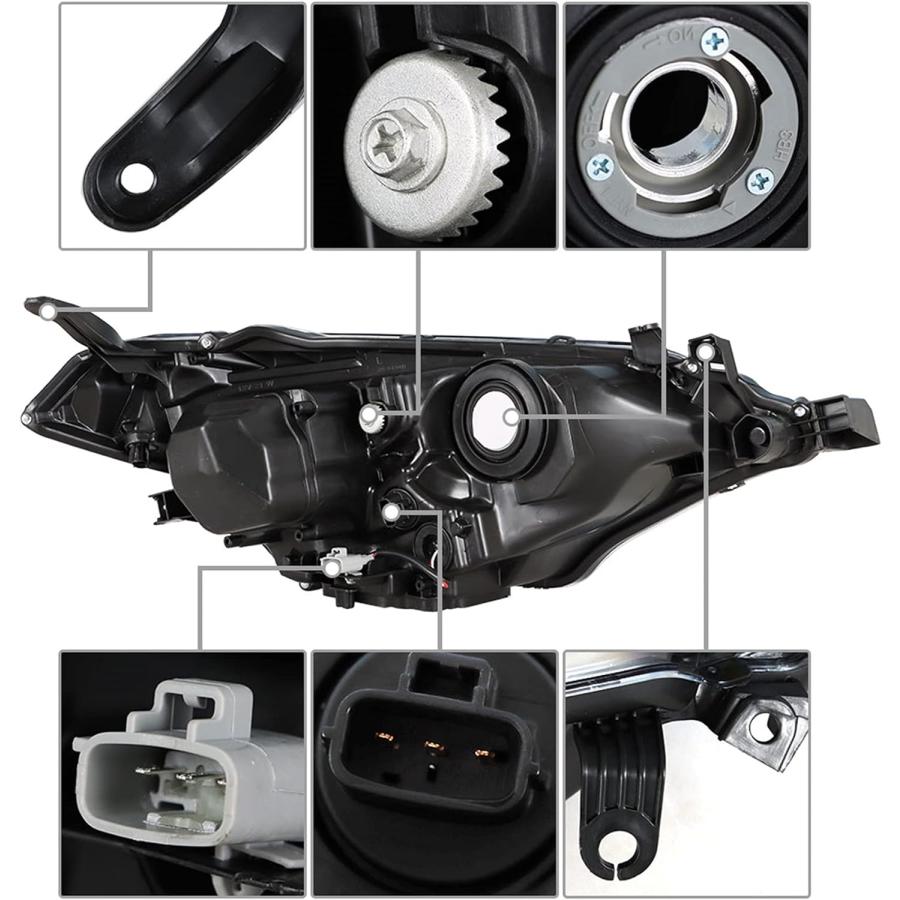 【並行輸入品】munirater 8115002E60 ブラック 左フロントヘッドライトライトランプ LED内蔵 交換用 2014 2015 2016の画像