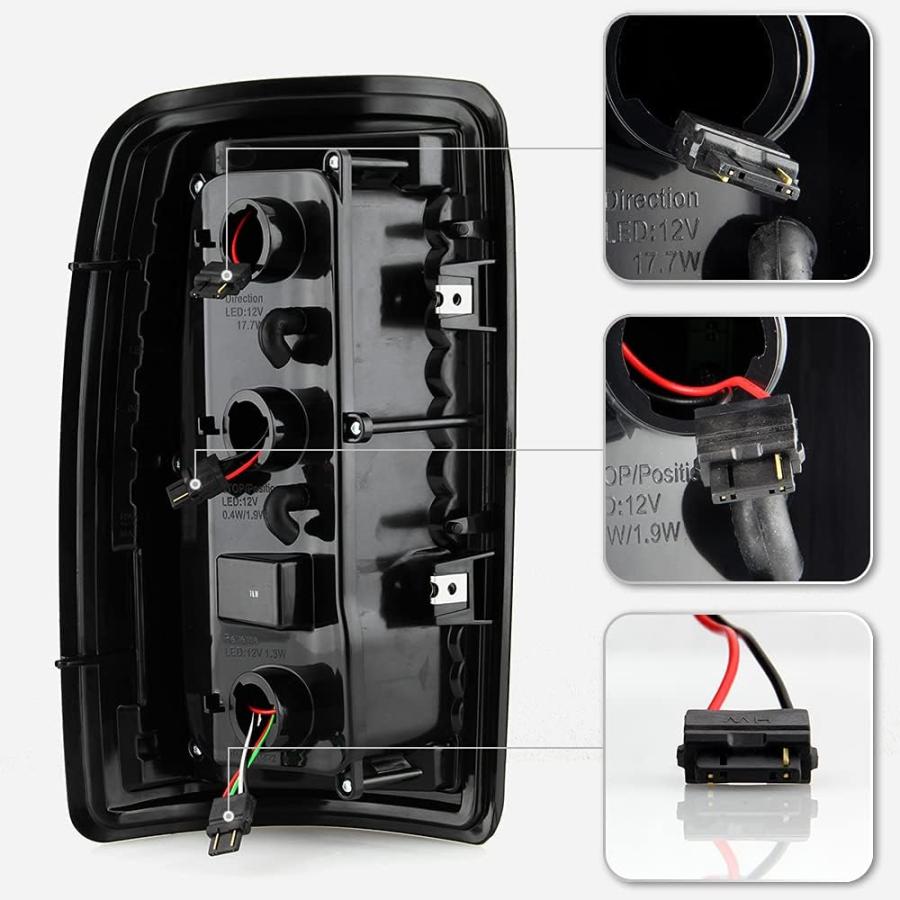 【並行輸入品】VIPMOTOZ OLEDチューブ フルLEDテールブレーキライトランプ ペアセット 2000-2006 サバーバン タホ ユーコン リの画像